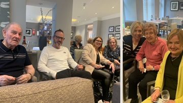 Fleming Court care home Residents enjoy pie, peas and race night